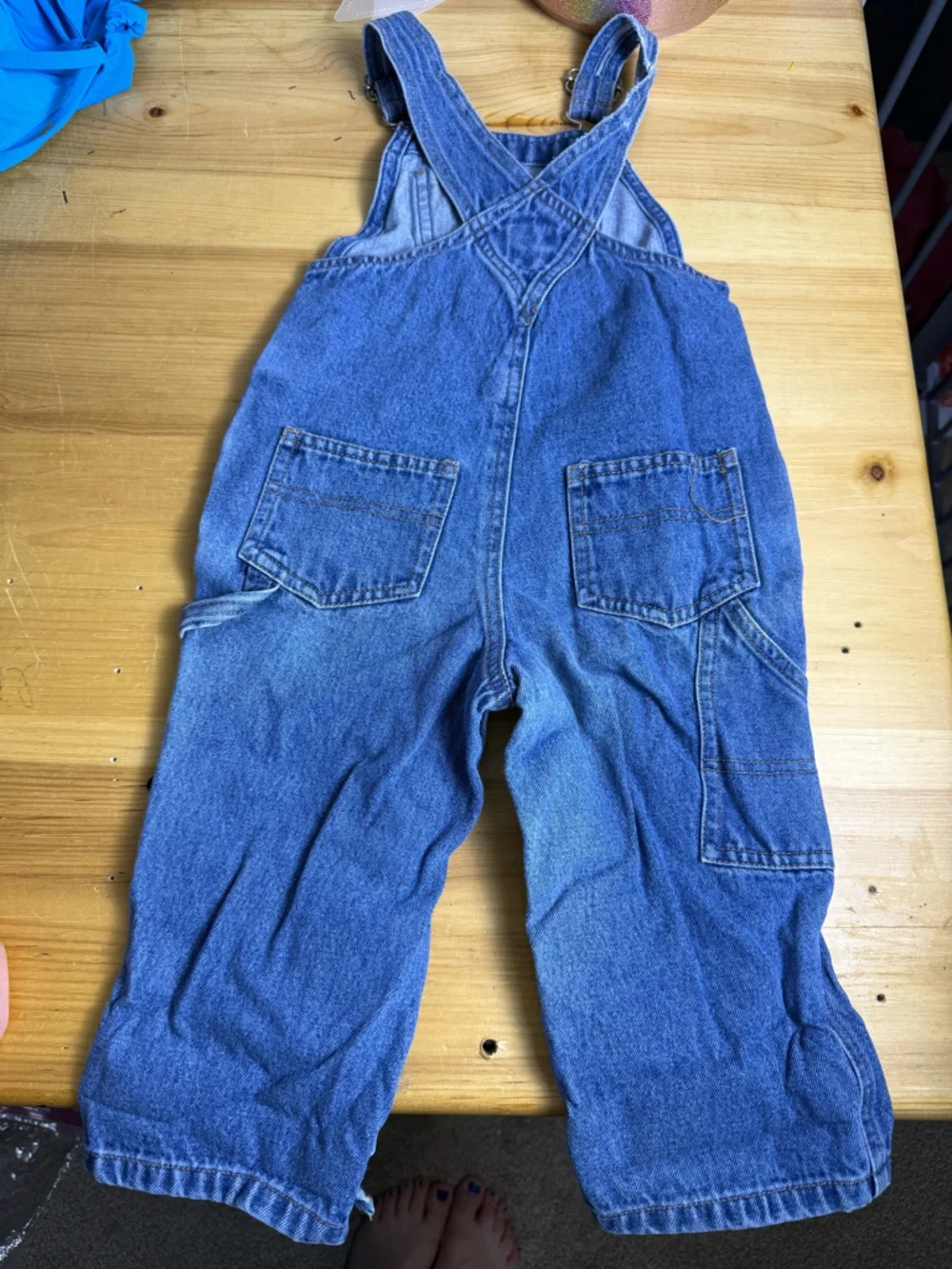 Old Navy Kids Snap Bottom Full Length‎ Jean Denim Overall Unisex Toddler 2T